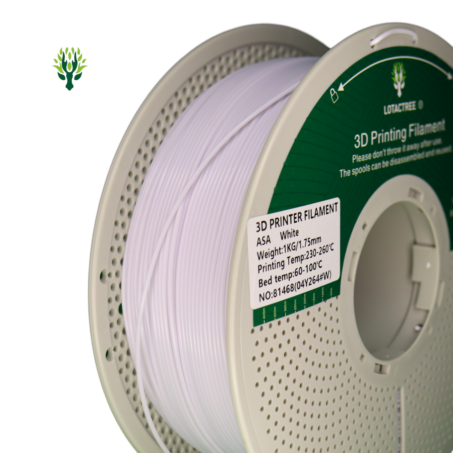 Lotactree ASA White 1.75mm 1Kg