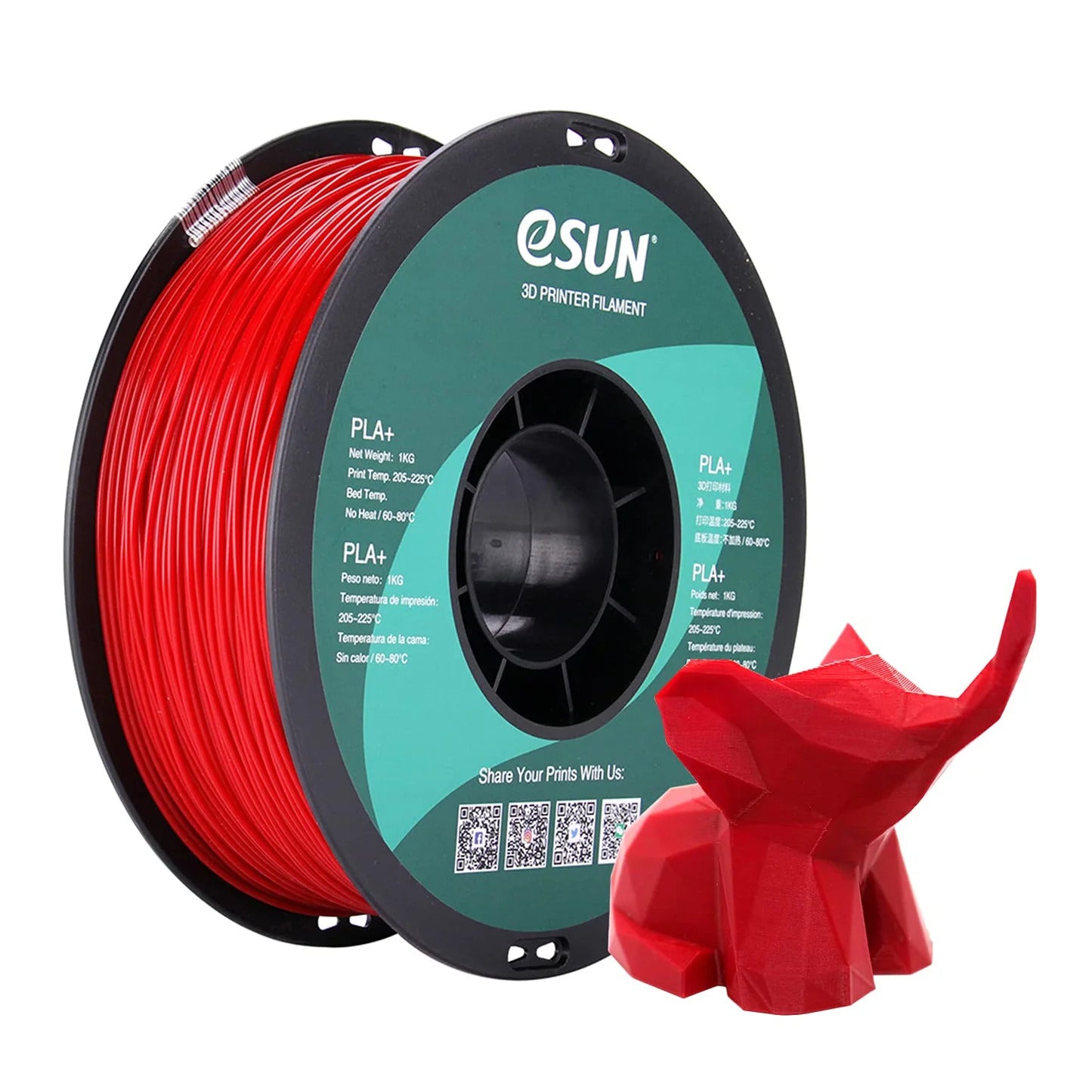 eSun - ABS+ - Rouge Pompier (Fire Engine Red) - 1,75 mm - 1 kg
