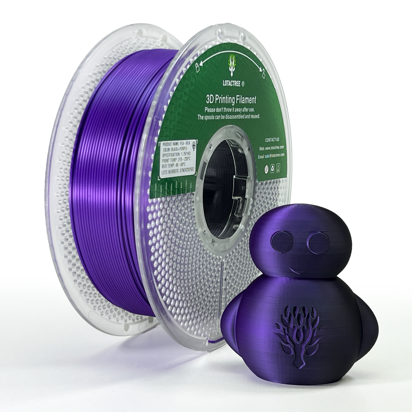 Lotactree PLA-SILK Black & Purple 1.75mm 1Kg