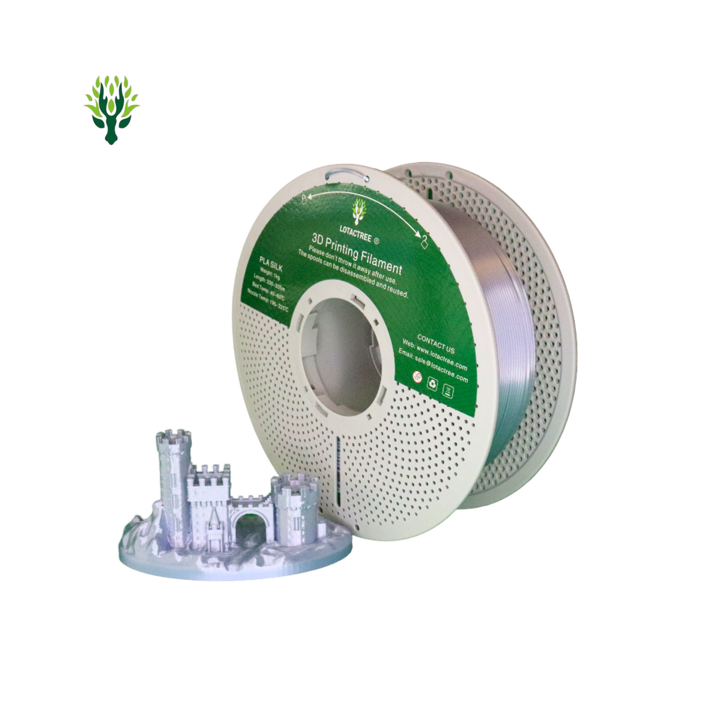 Lotactree PLA-SILK Silver 1.75mm 1Kg