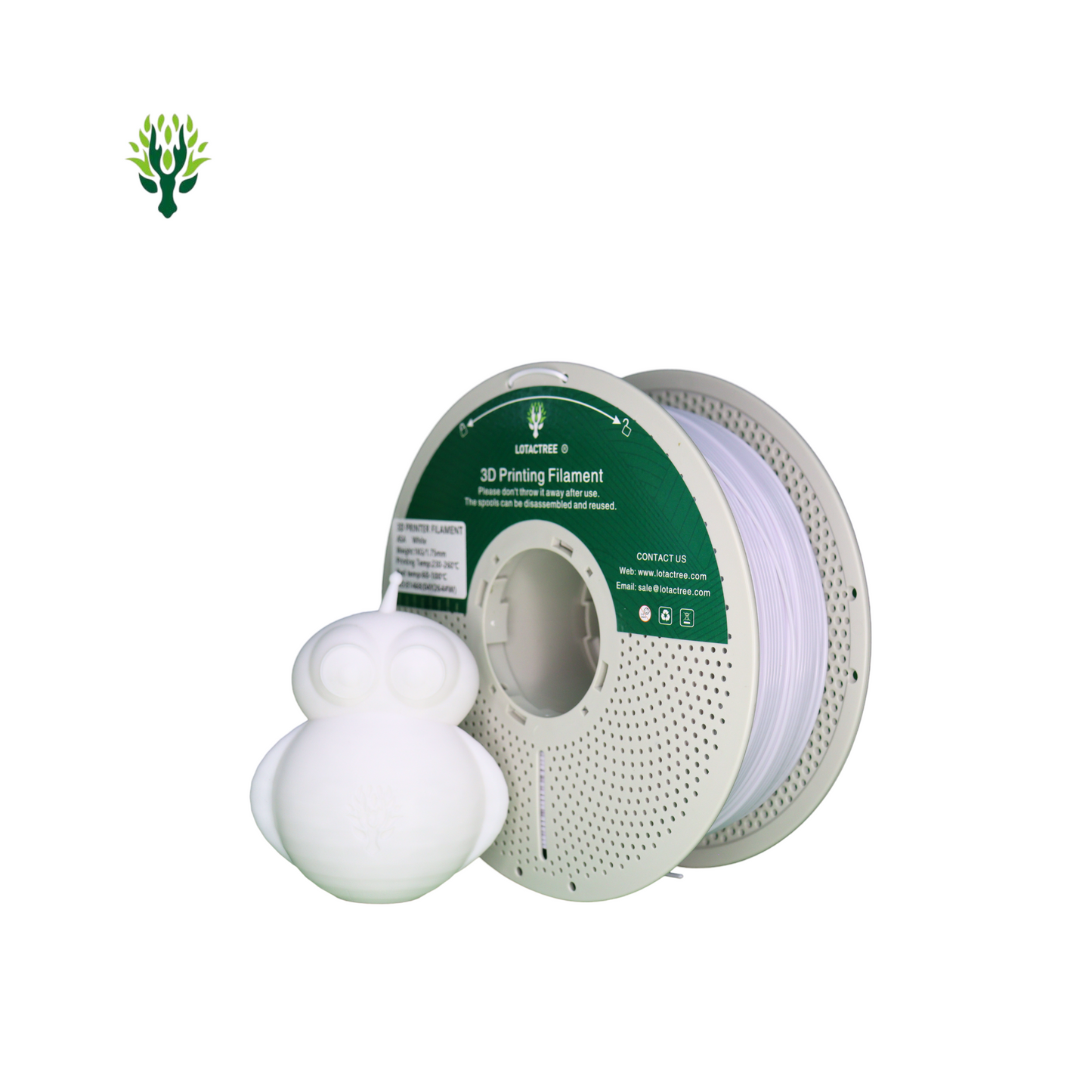 Lotactree ASA White 1.75mm 1Kg