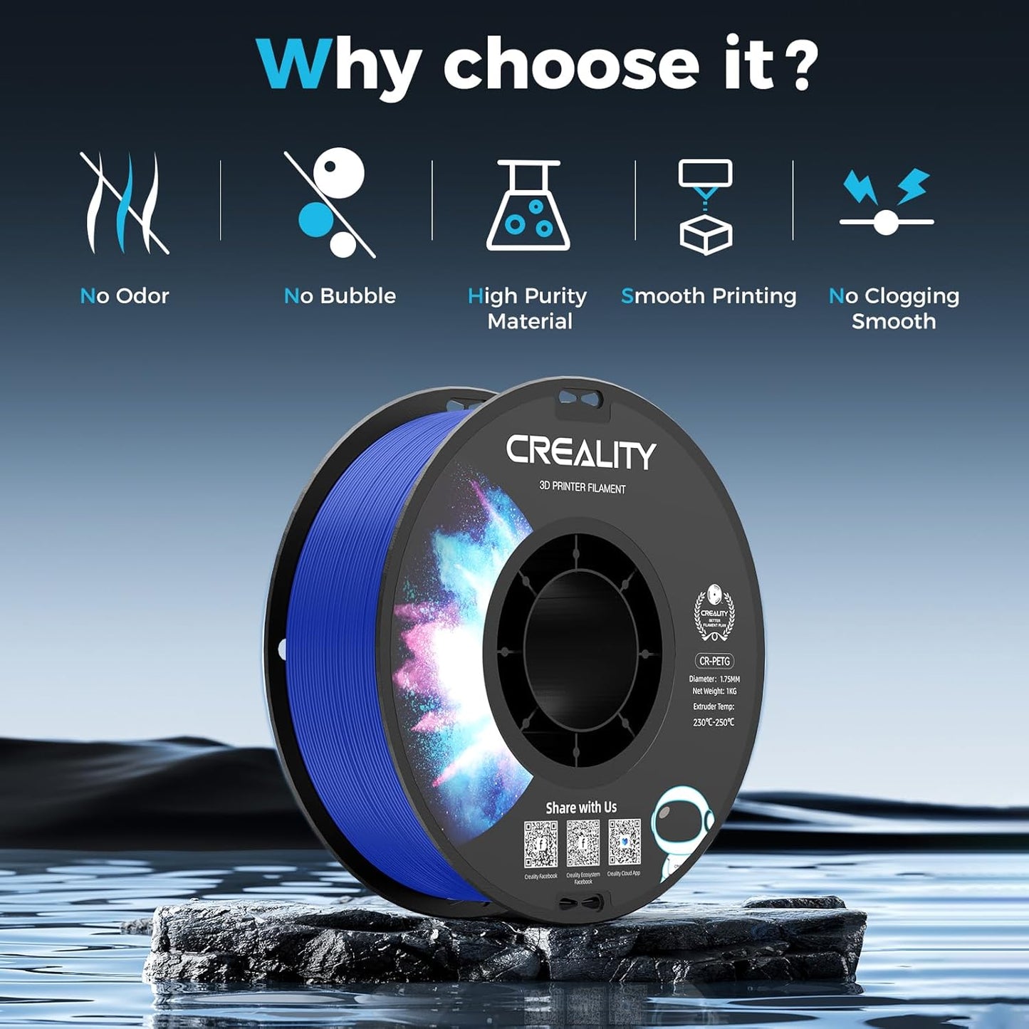 Creality PETG BLAU Filament 1,75 mm 1 kg