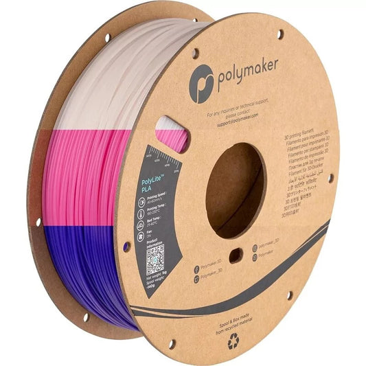 Polymaker - PolyLite PLA Temperature Color Changing - Violet/Rose/Transparent (Purple-Pink-Translucent) - 1,75 mm - 1 kg