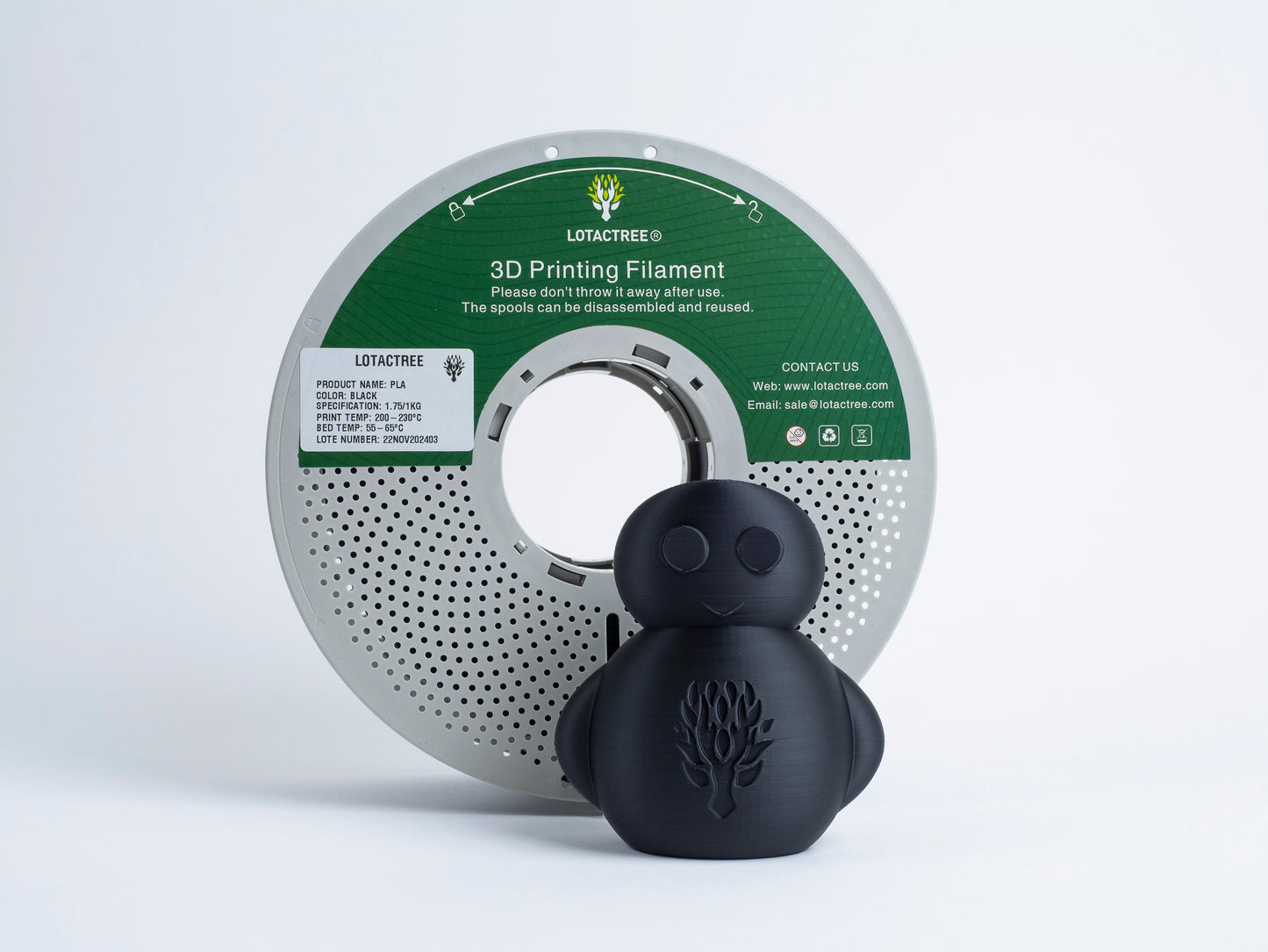 Lotactree PLA Black 1.75mm 1Kg