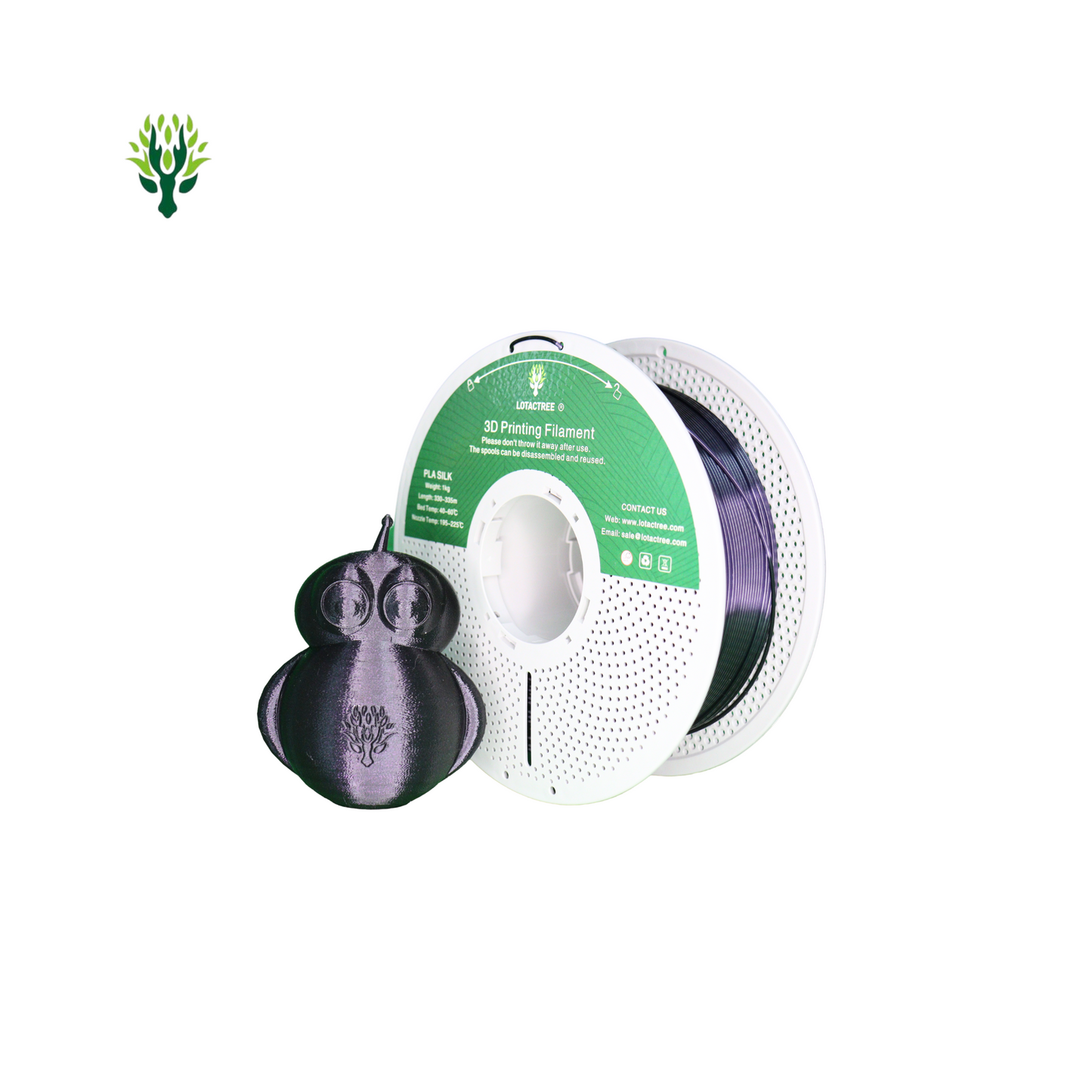 Lotactree PLA-SILK Black 1.75mm 1Kg
