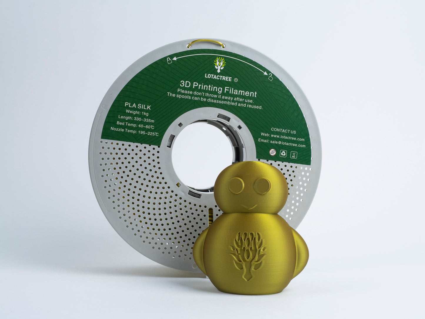 Lotactree PLA-SILK Greenish Gold 1.75mm 1Kg