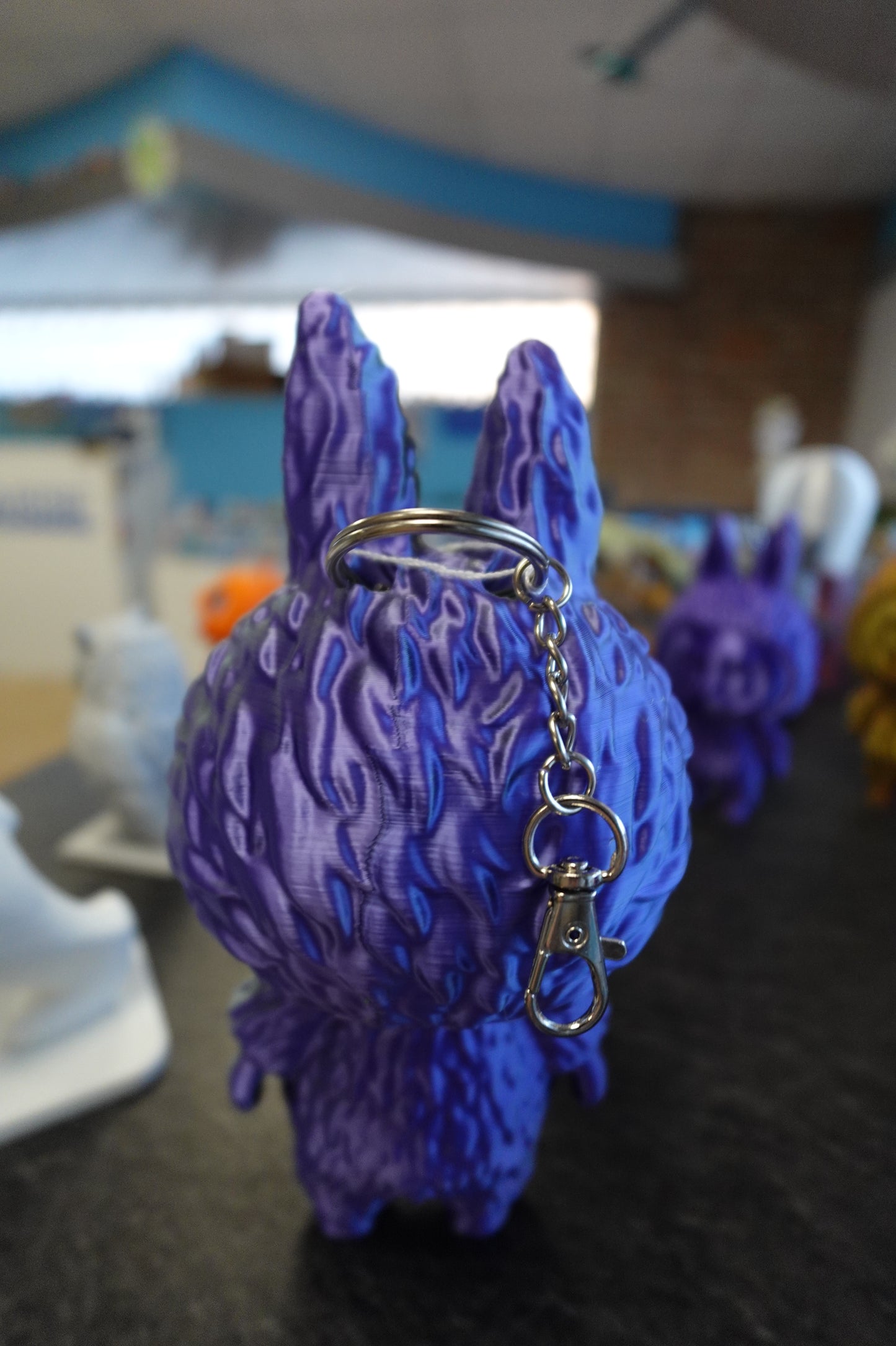 Labubu Vert/Violet 20CM AVEC PORTE-CLE