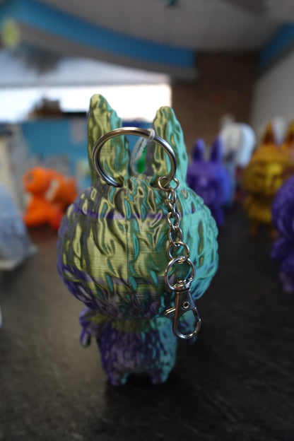 Labubu Vert/Violet 15CM AVEC PORTE-CLE