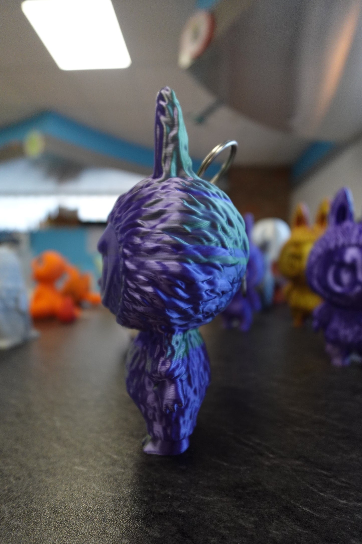 Labubu Vert/Violet 15CM AVEC PORTE-CLE