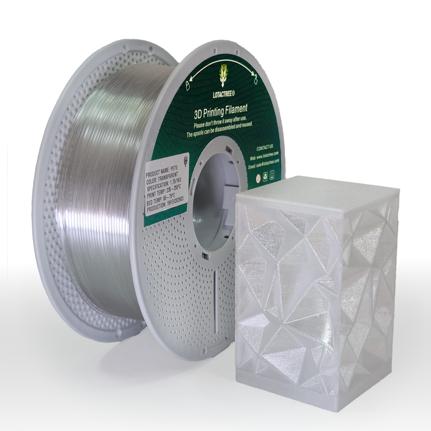 Lotactree PETG Transparent 1.75mm 1Kg