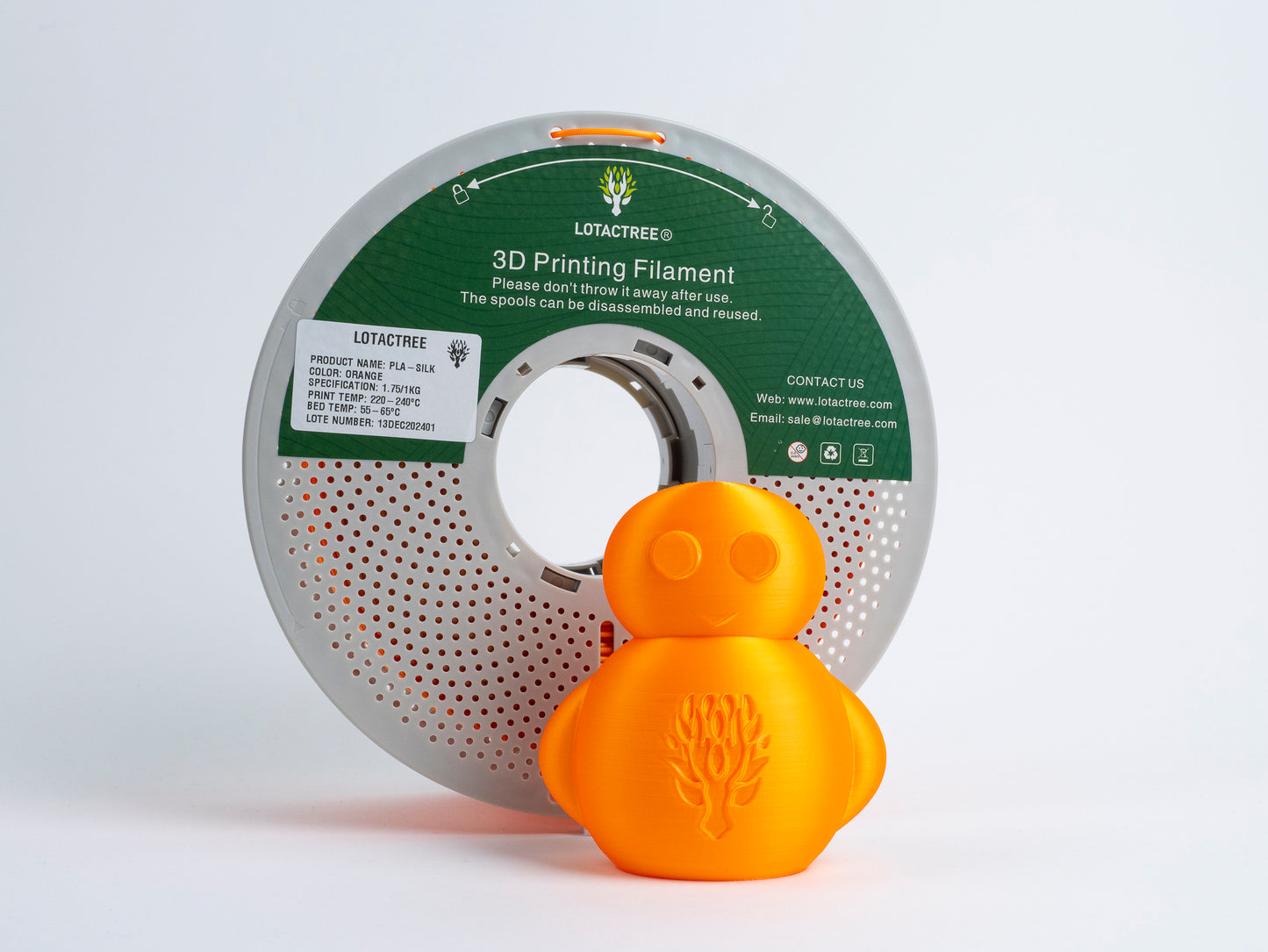 Lotactree PLA-SILK Orange 1.75mm 1Kg