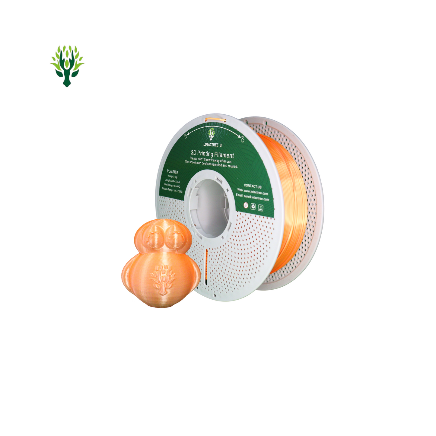 Lotactree PLA-SILK Orange 1.75mm 1Kg