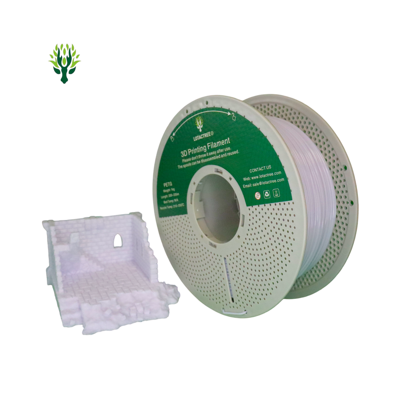 Lotactree PETG White 1.75mm 1Kg