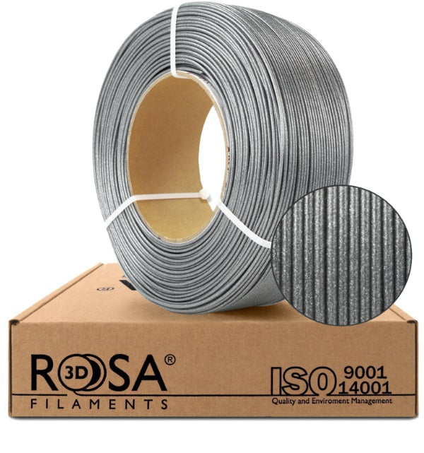 Rosa3D - PETG Standard HS - Argent Brillant (Glitter Silver) - 1,75 mm - 1 kg Refill