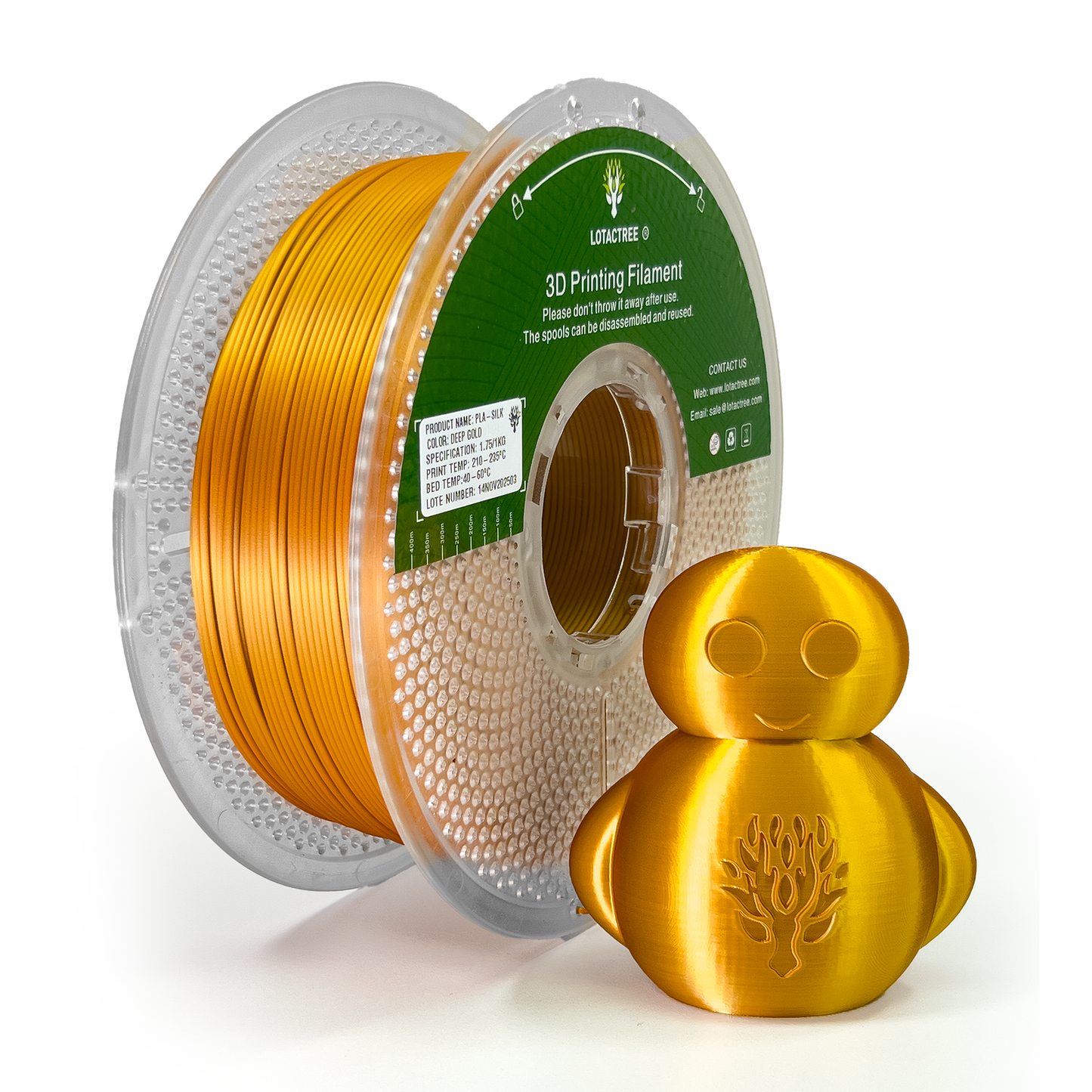 Lotactree PLA-SILK Deep Gold 1.75mm 1Kg