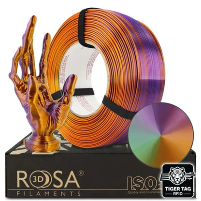 Rosa3D - PLA Magic Silk - Cameleon (Orange-Violet-Green) - 1,75 mm - 1 kg Refill