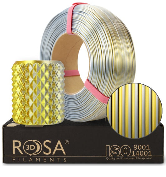Rosa3D - PLA Magic Silk - Or & Argent (Gold-Silver) - 1,75 mm - 1 kg Refill