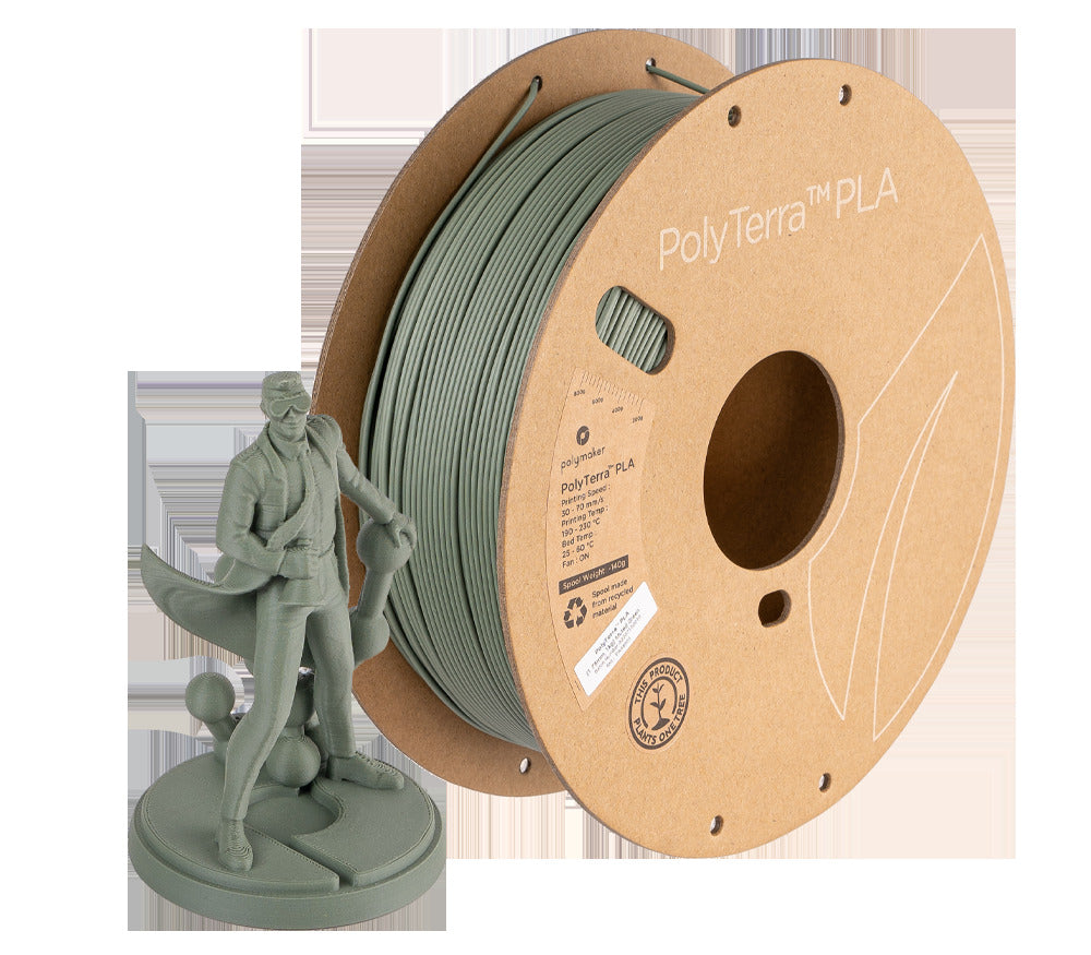 Polymaker - PolyTerra PLA - Vert Doux (Muted Green) - 1,75 mm - 1 kg