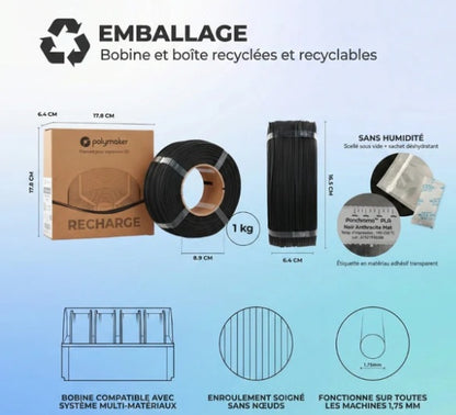 Panchroma PLA - Marbre Blanc (Marble White) - 1,75 mm - 1 kg - Refill