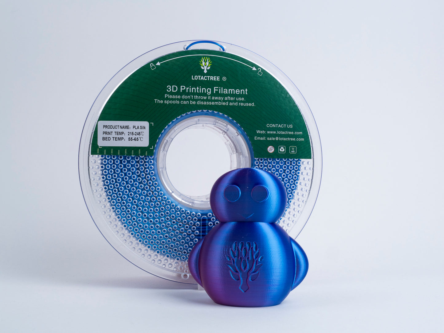 Lotactree PLA-SILK Rose Red & Sky Blue 1.75mm 1Kg
