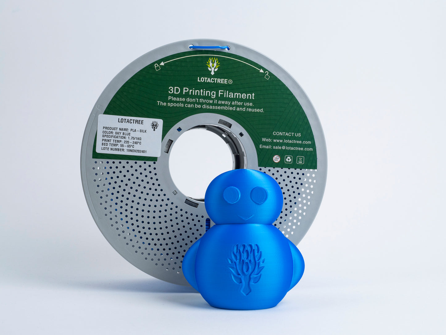 Lotactree PLA-SILK Sky Blue 1.75mm 1Kg