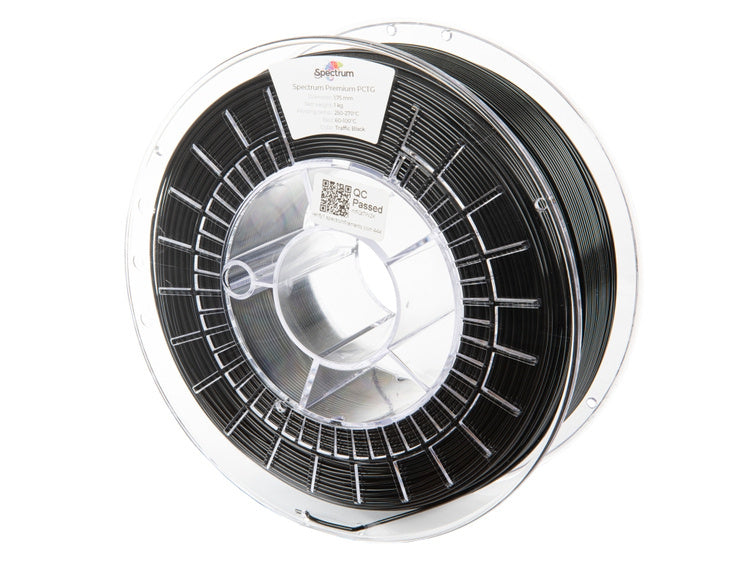 SPECTRUM filament PCTG de 1,75 mm TRAFFIC BLACK 1 kg (RAL 9017)