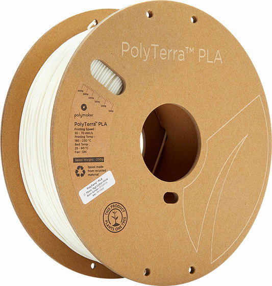 Polymaker - PolyTerra PLA - Blanc Coton (Cotton White) - 1,75 mm - 1 kg