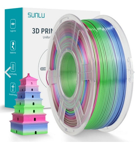 Sunlu - Silk PLA+ - Sorbet Pastèque (Rainbow 06) - 1,75 mm - 1 kg
