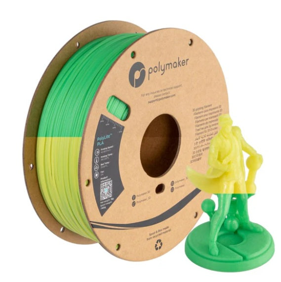 Polymaker - PolyLite PLA Temperature Color Changing - Vert Lime (Green/Lime) - 1,75 mm - 1 kg